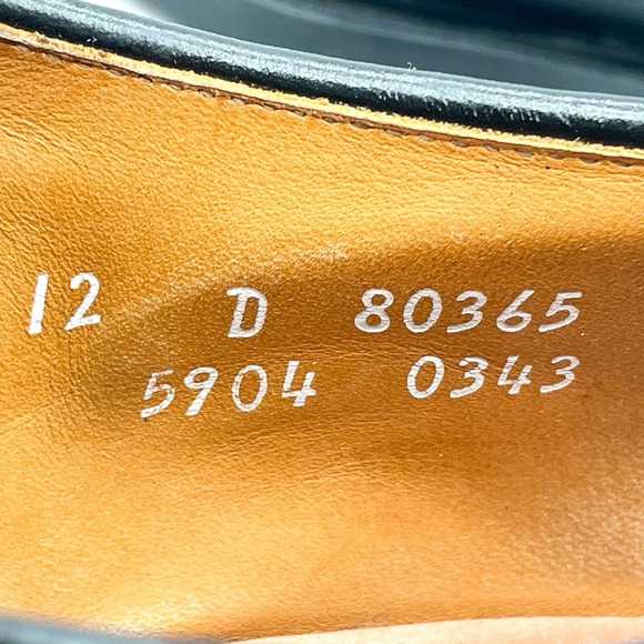Allen Edmonds Mens 12 D Hillcrest Oxfords Shoes Black Leather Derby Bicycle‎ Toe
